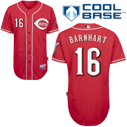 Tucker Barnhart #16 Youth Baseball Jersey-Cincinnati Reds Authentic Alternate Red Cool Base MLB Jersey